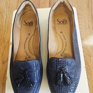 Sofft Bryce Navy Houndstooth Tassel Loafers